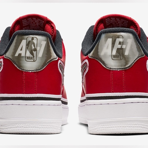Nike Air Force 1 Red NBA Sneakers - Picture 2 of 8